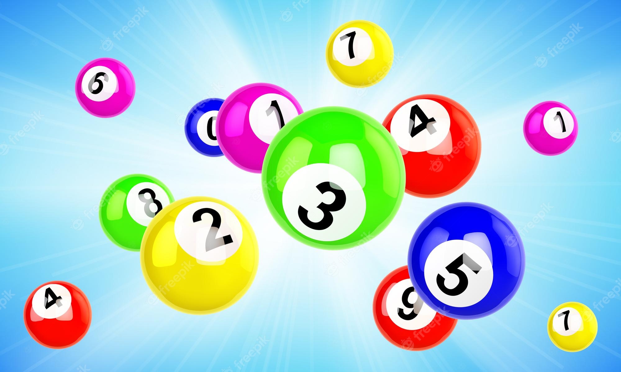 Free Vector | Colorful lotto balls flying